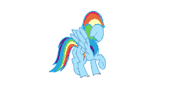 Size: 1052x592 | Tagged: safe, artist:pupster0071, derpibooru import, rainbow dash, pegasus, pony, 2020, animated, floppy ears, gif, image, looking around, looking back, pinpoint eyes, simple background, solo, spread wings, suspicious, white background, wings