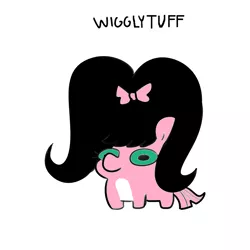 Size: 1024x1024 | Tagged: safe, artist:tjpones, derpibooru import, edit, wigglytuff, bow, hair bow, image, png, pokémon, simple background, solo, white background