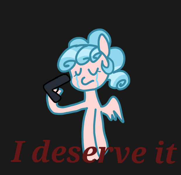 Size: 1158x1120 | Tagged: semi-grimdark, derpibooru import, cozy glow, pegasus, pony, 1000 hours in ms paint, cozy glow drama, crying, dark background, drama, gun, image, imminent death, imminent suicide, missing accessory, missing freckles, png, text, weapon, wtf