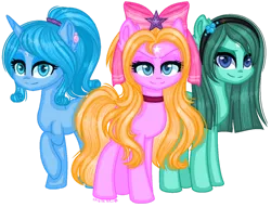 Size: 1280x976 | Tagged: safe, artist:fantarianna, derpibooru import, oc, unofficial characters only, earth pony, pony, unicorn, bedroom eyes, bow, earth pony oc, female, hair bow, horn, image, mare, png, raised hoof, simple background, smiling, smirk, transparent background, unicorn oc