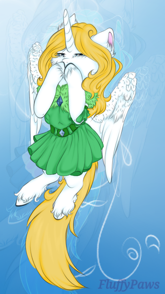 Size: 540x960 | Tagged: safe, derpibooru import, oc, oc:sweetie shy, alicorn, pony, alicorn oc, clothes, derpibooru exclusive, dress, female, flower, fluffy, happy, horn, image, mare, png, socks, stockings, thigh highs, trick, wings