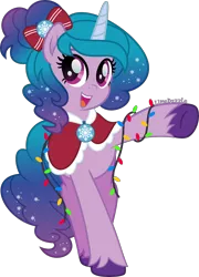 Size: 2882x4000 | Tagged: safe, artist:limedazzle, derpibooru import, part of a set, izzy moonbow, pony, unicorn, my little pony: a new generation, christmas, female, g5, holiday, image, inkscape, mare, open mouth, png, simple background, solo, transparent background, vector
