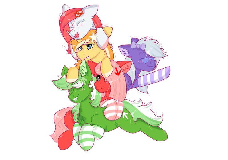 Size: 1500x1054 | Tagged: safe, artist:valkiria, derpibooru import, oc, oc:comment, oc:downvote, oc:favourite, oc:hide image, oc:upvote, ponified, unofficial characters only, alicorn, earth pony, pegasus, pony, unicorn, derpibooru, derpibooru community collaboration, 2022 community collab, :p, ^^, alicorn oc, blushing, chest fluff, clothes, cute, derpibooru exclusive, derpibooru ponified, ear fluff, eyebrows, eyebrows visible through hair, eyes closed, female, glasses, grin, horn, image, lying down, mare, meta, ocbetes, pegasus oc, png, simple background, smiling, socks, striped socks, tail, tongue out, transparent background, two toned mane, two toned tail, unicorn oc, wings