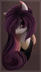 Size: 596x1028 | Tagged: safe, artist:nagathesiren, artist:pechastan, derpibooru import, oc, unofficial characters only, pony, bust, clothes, commission, female, hair over one eye, image, mare, png, scarf, solo