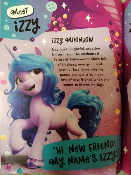 Size: 3120x4160 | Tagged: safe, derpibooru import, izzy moonbow, book, g5, image, irl, jpeg, my little pony annual 2022, photo