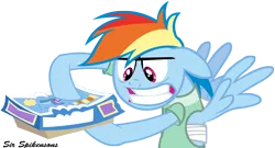 Size: 3000x1623 | Tagged: safe, artist:sirspikensons, derpibooru import, rainbow dash, pegasus, pony, female, image, png, rainbow dash is best facemaker, simple background, transparent background, vector