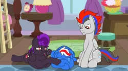 Size: 1280x716 | Tagged: safe, artist:lynnthenerdkitty, artist:small-brooke1998, derpibooru import, pegasus, pony, comfort, crying, image, jpeg, sad, skywarp, starscream, thundercracker, transformers, trio