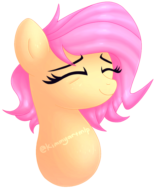 Size: 920x1122 | Tagged: safe, artist:kimmyartmlp, derpibooru import, fluttershy, pegasus, pony, alternate hairstyle, bust, eyes closed, female, image, png, simple background, solo, transparent background