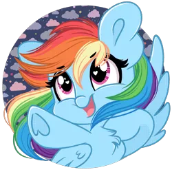 Size: 2000x2000 | Tagged: safe, artist:emberslament, derpibooru import, rainbow dash, pegasus, pony, chest fluff, cute, eyebrows, eyebrows visible through hair, eyelashes, female, heart, heart eyes, heart hoof, high res, icon, image, looking up, mare, open mouth, open smile, png, simple background, smiling, solo, transparent background, underhoof, wingding eyes
