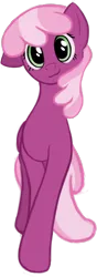 Size: 484x1380 | Tagged: safe, alternate version, artist:aquamuro, derpibooru import, cheerilee, earth pony, pony, cute, female, full body, g4, happy, image, looking at you, mare, owo, png, simple background, solo, style emulation, transparent background, two toned hair