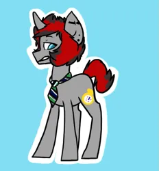 Size: 465x502 | Tagged: safe, artist:ponyponychan, derpibooru import, oc, unofficial characters only, pony, unicorn, angry, image, necktie, png, scowl, simple background, solo, vylet pony