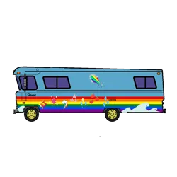 Size: 1000x1000 | Tagged: safe, artist:thatradhedgehog, derpibooru import, equestria girls, ford condor ii, image, png, simple background, the rainbooms tour bus, transparent background