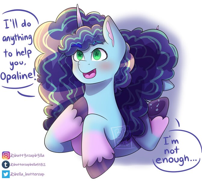 Size: 2048x1832 | Tagged: safe, artist:bella_buttercup, derpibooru import, pony, unicorn, g5, crying, duality, female, happy, image, jpeg, mare, misty brightdawn, simple background, solo, starry eyes, white background, wingding eyes