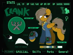 Size: 1768x1317 | Tagged: safe, artist:flixanoa, derpibooru import, oc, unofficial characters only, pegasus, pony, fallout equestria, image, jpeg, reference sheet, solo