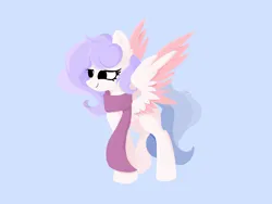 Size: 2160x1620 | Tagged: safe, artist:xdamny, derpibooru import, oc, pegasus, pony, beautiful, clothes, colored wings, female, image, mare, png, scarf, signature, simple background, smiling, solo, spread wings, tail, walking, wings