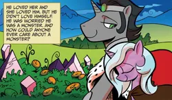 Size: 1234x719 | Tagged: safe, artist:andypriceart, derpibooru import, idw, king sombra, radiant hope, crystal pony, pony, unicorn, siege of the crystal empire, spoiler:comic, duo, female, image, jpeg, male, mare, reformed sombra, stallion