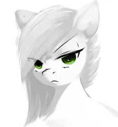 Size: 595x641 | Tagged: safe, artist:some_ponu, derpibooru import, limestone pie, earth pony, pony, angry, eye clipping through hair, frown, image, looking at you, png, sketch, solo