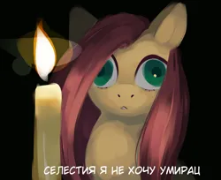 Size: 1520x1242 | Tagged: safe, artist:some_ponu, derpibooru import, fluttershy, pegasus, pony, candle, creepy, cyrillic, derp, image, open mouth, png, solo, translation request, wide eyes