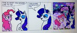 Size: 2035x881 | Tagged: safe, artist:gingerfoxy, derpibooru import, pinkie pie, rarity, pony comic generator, comic, cotton candy, cotton candy vendor, image, imitation, jpeg, papa beard, photo