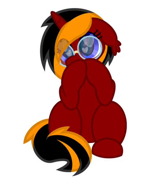 Size: 2600x2800 | Tagged: safe, artist:ponkus, derpibooru import, oc, oc:red flame, bat pony, pony, unicorn, wingless bat pony, bat ears, bat pony oc, bat wings, commission, cute, ear fluff, eyewear, glasses, hair over one eye, heart, heart eyes, hooves together, image, multicolored hair, multicolored mane, multicolored tail, png, simple background, sitting, solo, tail, transparent background, wingding eyes, wingless, wings