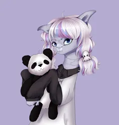 Size: 2044x2160 | Tagged: safe, derpibooru import, bear, earth pony, panda, pony, bone, clothes, female, filly, image, jpeg, mare, ponytails, shirt, skeleton