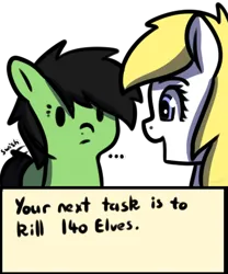Size: 381x459 | Tagged: safe, artist:neuro, oc, oc:anonfilly, oc:aryanne, unofficial characters only, earth pony, pony, ..., dialogue, female, filly, image, mare, nazi, open mouth, png, simple background, transparent background