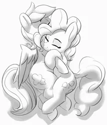 Size: 2073x2417 | Tagged: safe, artist:pabbley, derpibooru import, pinkie pie, rainbow dash, earth pony, pegasus, pony, cuddling, cute, dashabetes, diapinkes, duo, eyes closed, female, high res, hug, image, lesbian, mare, pinkiedash, png, shipping, simple background, sketch, sleeping, white background