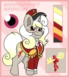 Size: 1700x1900 | Tagged: safe, artist:euspuche, derpibooru import, oc, oc:margaret garcia, unofficial characters only, unicorn, female, image, looking at you, png, proud, reference sheet, smiling