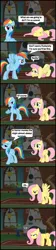 Size: 422x1893 | Tagged: safe, artist:bronybyexception, derpibooru import, fluttershy, rainbow dash, 2013, angry, beating a dead pony, bully, bullying, comic, faic, fluttershy is not amused, fluttershy's cottage, image, jerk, jpeg, rainbow douche, scared, smug, smugdash, swearing, unamused, vector, vulgar
