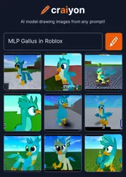 Size: 1090x1528 | Tagged: safe, craiyon, dall·e mini, derpibooru import, machine learning generated, gallus, gryphon, 3d, cloud, grass, image, male, png, roblox, sky