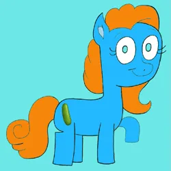 Size: 819x819 | Tagged: safe, artist:smurfettyblue, derpibooru import, oc, oc:pickled pepper, earth pony, blue background, derpibooru exclusive, earth pony oc, food, image, pickle, png, simple background, solo