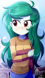 Size: 920x1560 | Tagged: safe, artist:the-butch-x, derpibooru import, wallflower blush, equestria girls, freckles, image, png, redraw, solo