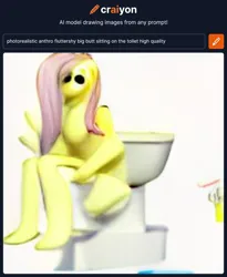 Size: 1720x2093 | Tagged: suggestive, derpibooru import, machine learning generated, fluttershy, anthro, barging in, but why, crayon, cute, embarrassed, image, implied scat, looking at you, png, toilet