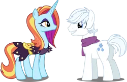 Size: 5340x3441 | Tagged: safe, artist:dashiesparkle, artist:xebck, derpibooru import, edit, vector edit, double diamond, sassy saddles, earth pony, pony, unicorn, canterlot boutique, to where and back again, .svg available, absurd resolution, butt, clothes, crack shipping, dress, duo, female, image, male, plot, png, sassydiamond, scarf, shipping, simple background, straight, that was fast, transparent background, vector