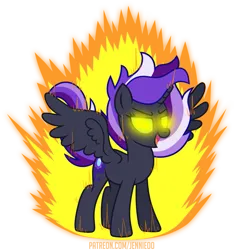 Size: 843x900 | Tagged: safe, artist:jennieoo, derpibooru import, oc, oc:nightmare aliss, alicorn, pony, glow, glowing eyes, image, open mouth, png, powering up, show accurate, simple background, solo, transparent background, vector