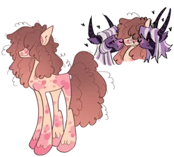 Size: 1280x1159 | Tagged: safe, artist:grubgruel, artist:lovedletters, oc, unofficial characters only, earth pony, hybrid, pony, coat markings, colored hooves, female, image, interspecies offspring, male, next generation, offspring, parent:cheese sandwich, parent:lord tirek, parent:pinkie pie, parent:twilight sparkle, parents:cheesepie, parents:twirek, png, shipping, simple background, straight, transparent background