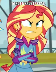 Size: 800x1020 | Tagged: safe, derpibooru import, edit, edited screencap, screencap, sunset shimmer, equestria girls, friendship games, angry, big pink loser, caption, image, image macro, jpeg, text