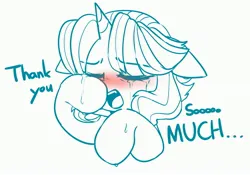 Size: 3401x2384 | Tagged: safe, artist:maren, derpibooru import, oc, oc:techy twinkle, unofficial characters only, pony, unicorn, blushing, bust, crying, dialogue, eyes closed, high res, image, jpeg, open mouth, solo, wiping tears