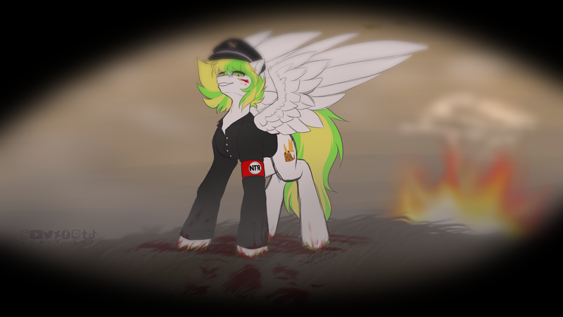 Size: 1920x1080 | Tagged: grimdark, artist:sparkie45, derpibooru import, oc, oc:ray of hope, pegasus, pony, image, png, solo