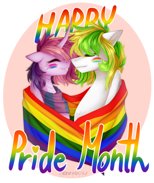 Size: 2112x2514 | Tagged: safe, artist:sparkie45, derpibooru import, oc, oc:ray of hope, oc:sparkie, alicorn, changeling, dracony, dragon, hybrid, pegasus, pony, bisexual pride flag, image, pansexual pride flag, png, pride, pride flag, pride month, pride ponies