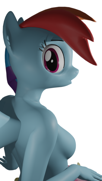 Size: 3240x5760 | Tagged: suggestive, artist:wissle, derpibooru import, fluttershy, rainbow dash, anthro, 3d, :o, blender, breasts, caught, complete nudity, hand on head, high res, image, implied cunnilingus, implied flutterdash, implied lesbian, implied oral, implied sex, implied shipping, looking at you, looking back, looking back at you, nudity, open mouth, png, sideboob, simple background, spread wings, surprised, transparent background, when you see it, wide eyes, wings