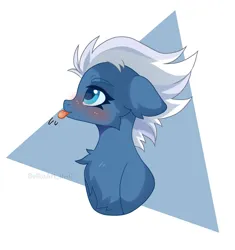 Size: 1554x1654 | Tagged: safe, artist:belkaart0w0, derpibooru import, night glider, pegasus, pony, :p, blushing, chest fluff, cute, female, glideabetes, image, jpeg, mare, open mouth, solo, tongue out