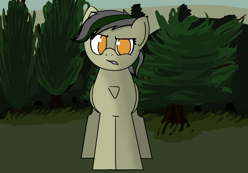 Size: 2000x1400 | Tagged: safe, artist:allhallowsboon, oc, ponified, unofficial characters only, pony, disappointed, female, forest, forest background, image, looking at you, paul harrell, png, ponified youtuber, talking to viewer, tree