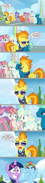 Size: 2207x8944 | Tagged: safe, artist:silverfox057, derpibooru import, edit, edited screencap, screencap, angel wings, rainbow dash, short fuse, sky stinger, twilight sparkle, vapor trail, top bolt, comic, image, jpeg, screencap comic