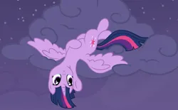 Size: 1368x847 | Tagged: safe, artist:broccolimeansfun, derpibooru import, edit, twilight sparkle, twilight sparkle (alicorn), alicorn, pony, cloud, cloudy, g4, image, lying down, on a cloud, on back, png, solo