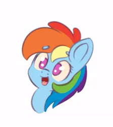 Size: 472x527 | Tagged: safe, artist:yelowcrom, derpibooru import, rainbow dash, pegasus, pony, bust, cute, dashabetes, female, image, jpeg, mare, simple background, solo, white background