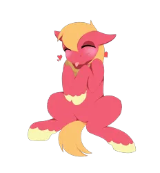 Size: 9000x9700 | Tagged: safe, artist:ginnythequeen, derpibooru import, big macintosh, earth pony, pony, :p, blushing, cute, eyes closed, floppy ears, happy, heart, image, macabetes, male, mlem, png, raspberry, silly, simple background, smiling, solo, stallion, tongue out, transparent background