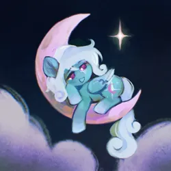 Size: 2000x2000 | Tagged: safe, artist:dearmary, derpibooru import, part of a set, oc, unofficial characters only, pegasus, pony, crescent moon, image, jpeg, moon, solo, tangible heavenly object