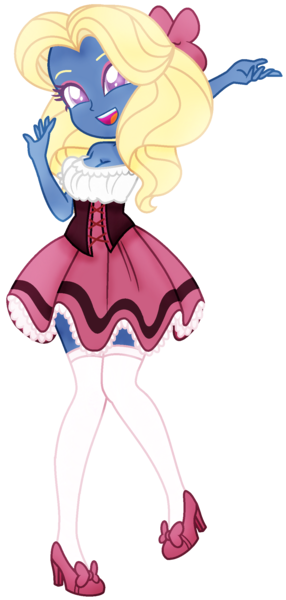 Size: 1088x2280 | Tagged: safe, artist:lavender-doodles, derpibooru import, oc, oc:azure/sapphire, equestria girls, beer maiden, cider maiden, clothes, crossdressing, dirndl, dress, femboy, image, makeup, male, oktoberfest, pink, png, simple background, socks, solo, stockings, thigh highs, transparent background, wig