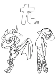 Size: 1537x2050 | Tagged: safe, artist:enperry88, derpibooru import, princess ember, twilight sparkle, dragon, inkling, black and white, bomber jacket, boots, clothes, dragon armor, dragonified, face visor, grayscale, image, inkling girl, jacket, jpeg, monochrome, shoes, simple background, species swap, splatoon, splatoon 3, toni kensa, twilidragon, white background